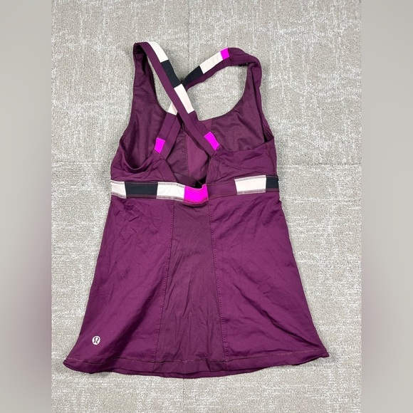 Lululemon Stuff Your Bra Running Tank Purple Cross Back Sports bra Size 6? - Picture 2 of 5